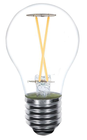 67030 2.5 Watt A21 Extra Long Filament E26 2700k Light Bulb, Clear