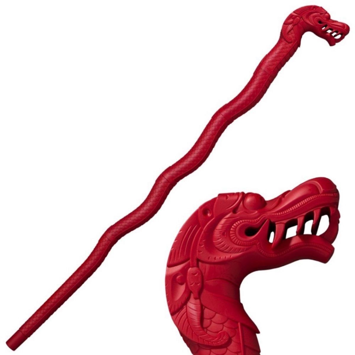 1108097 39 In. Lucky Dragon Walking Stick - Red