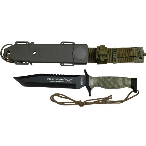 4001447 12 In. Mt-676tc Fixed Blade Folding Knife, Black