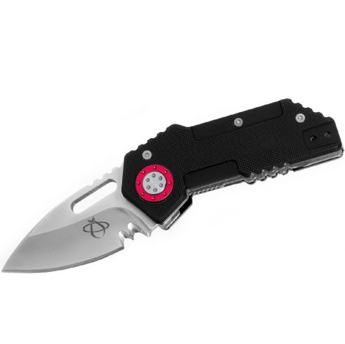 4019464 2.375 In. Tough Tony Folder Knife Blade With G10 Red Insert, Black