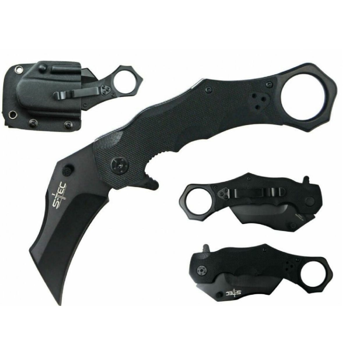 4018741 Tactical Karambit Folding Combat Knife With G10 Handle Patented Quick Release Sheath
