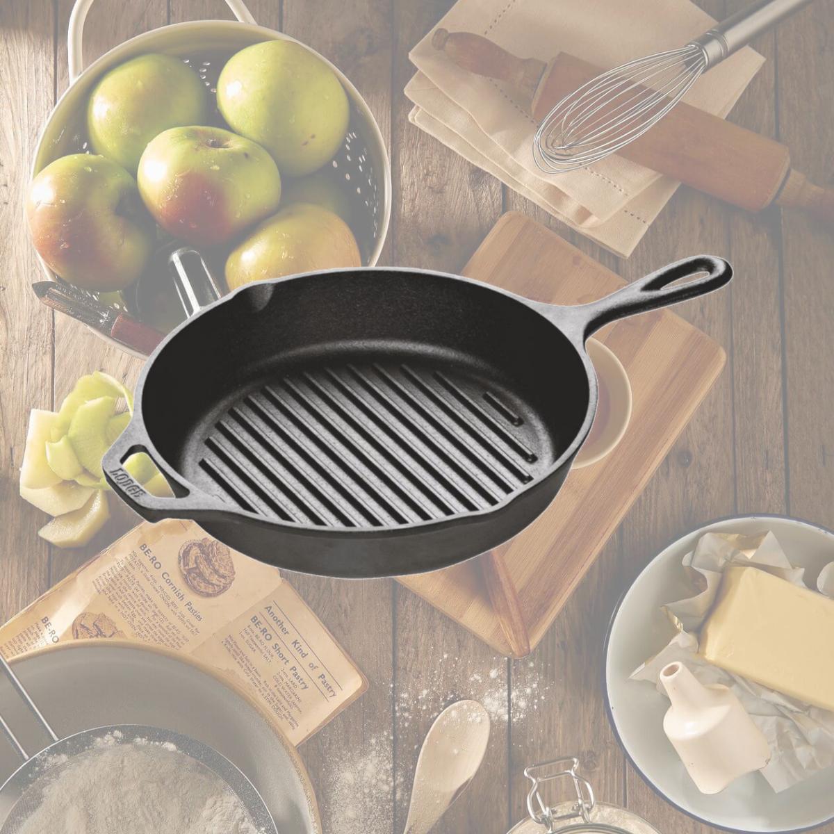 Picture of Lodge 1122977 10.25 in. Round Cast Iron Grill Pan