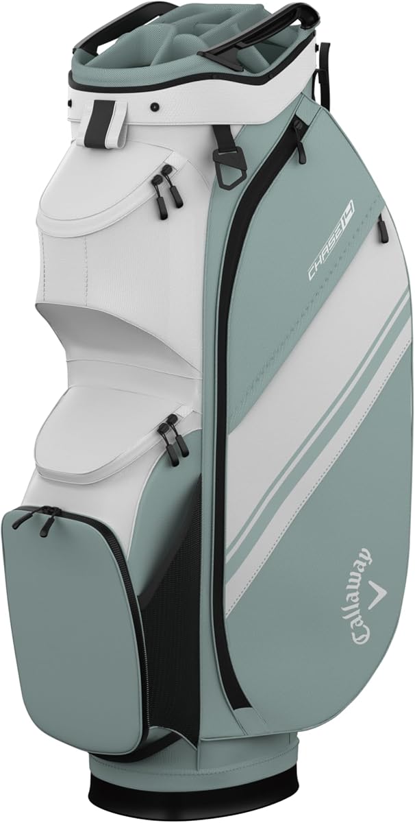 Callaway 1150521 Chase 14 Cart Golf Bag, White & Surf Spray
