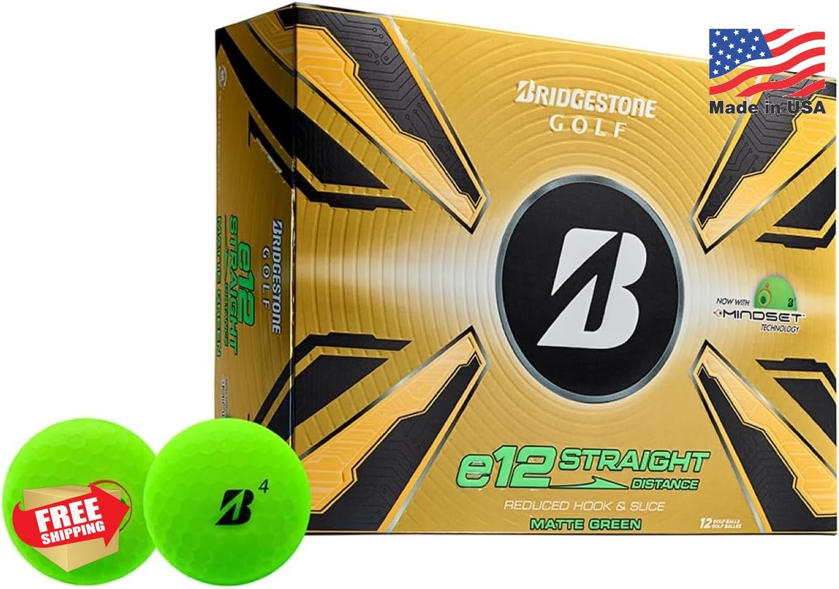 1150506 e12 Straight Right Hand Golf Balls, Matte Green