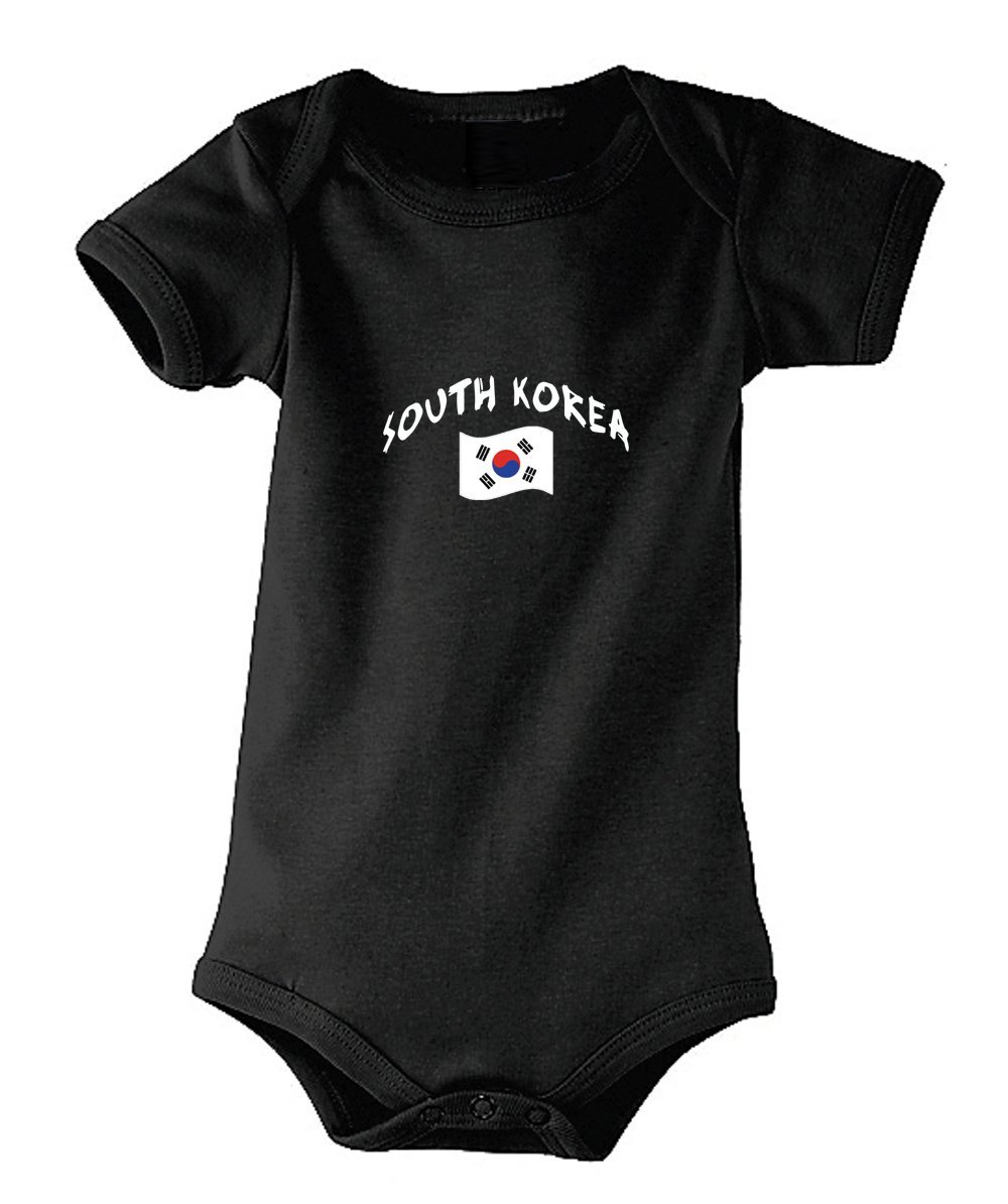 Korbbbk-3 South Korea Black Baby Bodysuit, 3-6 Months