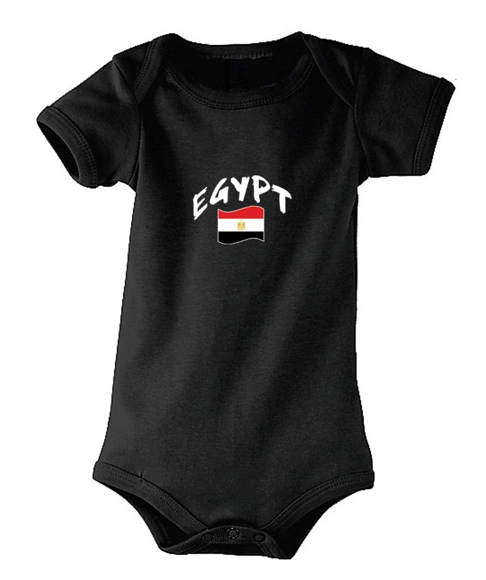 Egbbbk-6 Egypt Black Baby Bodysuit, 6-12 Months