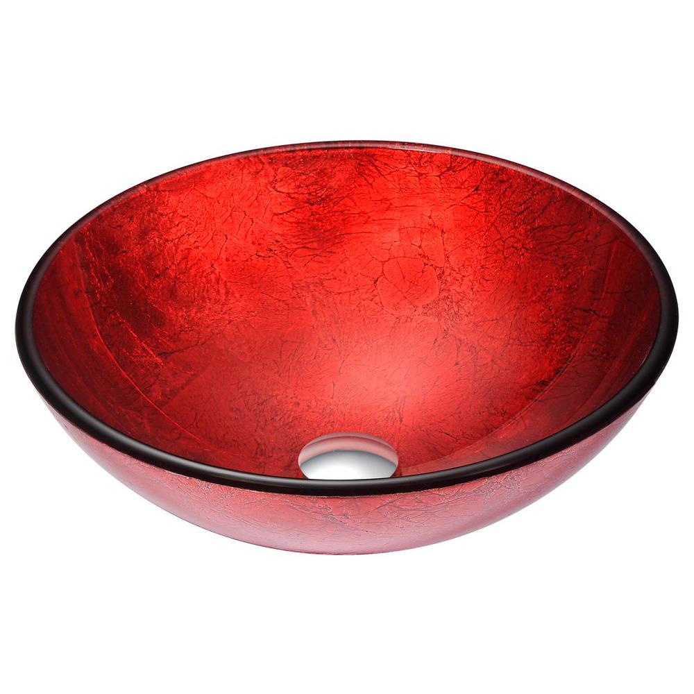 Anzzi Ls-az029 Crown Series Deco-glass Vessel Sink In Lustrous Red