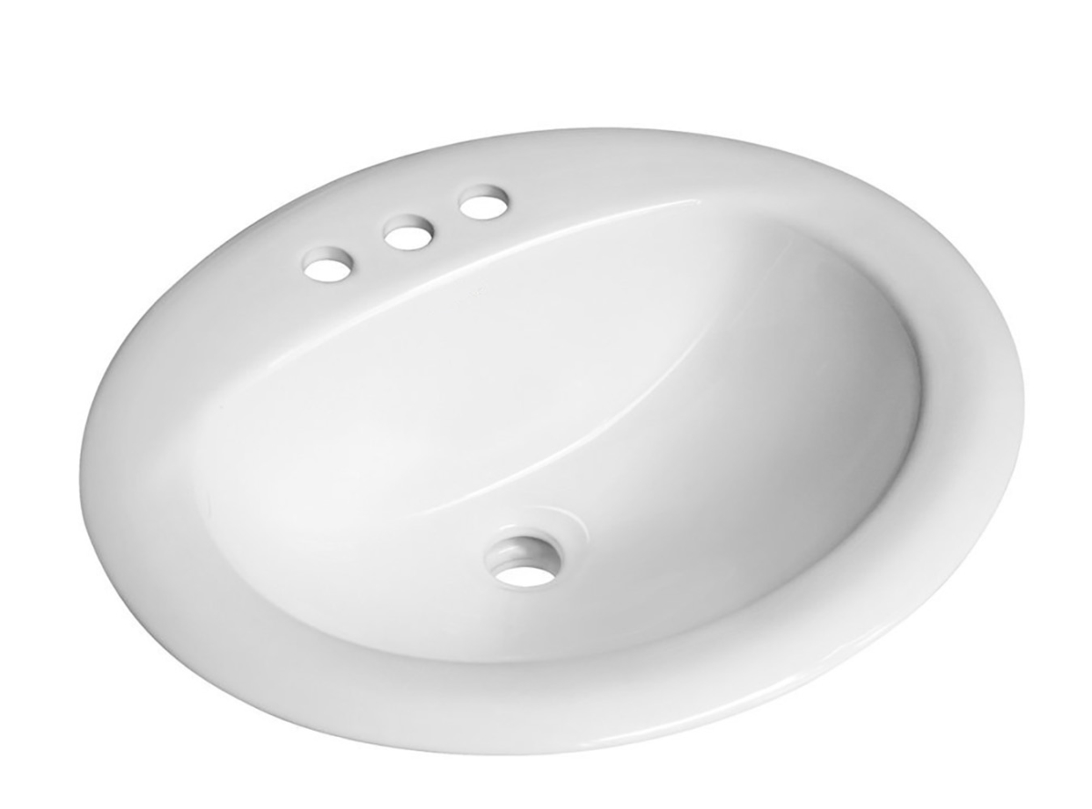 Cadenza Series 20.5 In. Ceramic Drop In Sink Basin In White