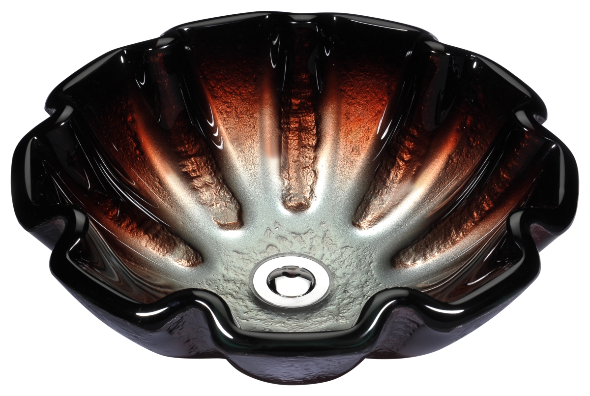 Spa World Ls-az166 Stellar Series Deco-glass Round Vessel Sink - Opal Crest