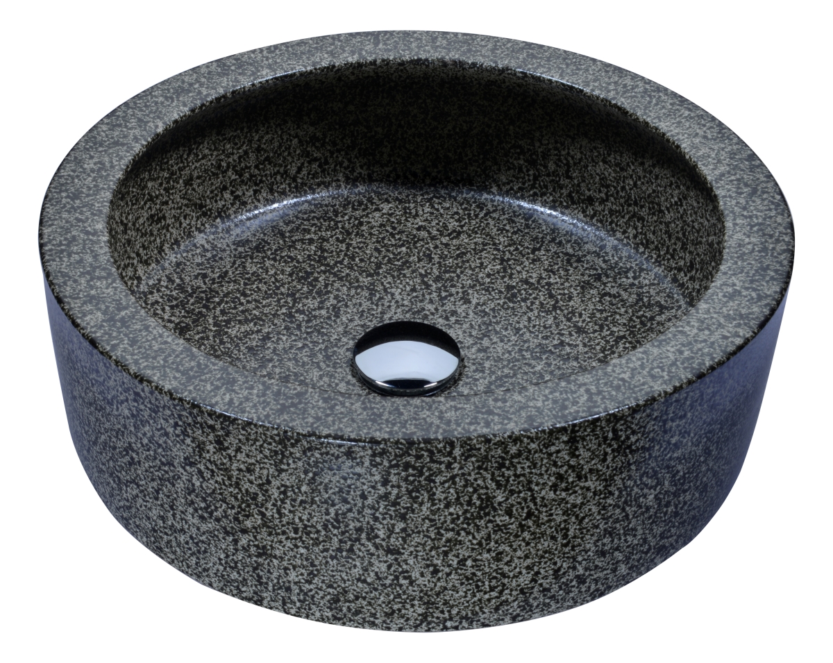 Anzzi Ls-az182 5.7 X 16.5 X 16.5 In. Black Desert Crown Vessel Sink, Speckled Stone