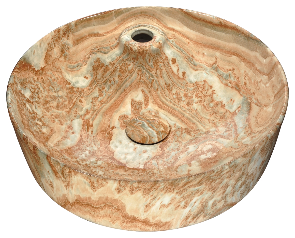 Anzzi Ls-az234 5.5 X 17.7 X 17.7 In. Marbled Series Ceramic Vessel Sink, Marbled Sands
