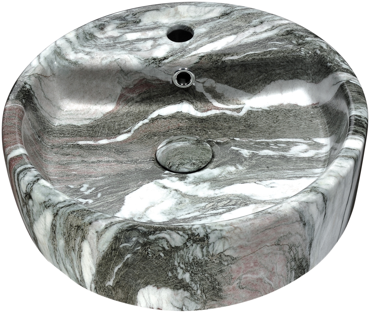 Anzzi Ls-az254 4.7 X 17.3 X 17.3 In. Rhapsody Series Ceramic Vessel Sink, Neolith Marble