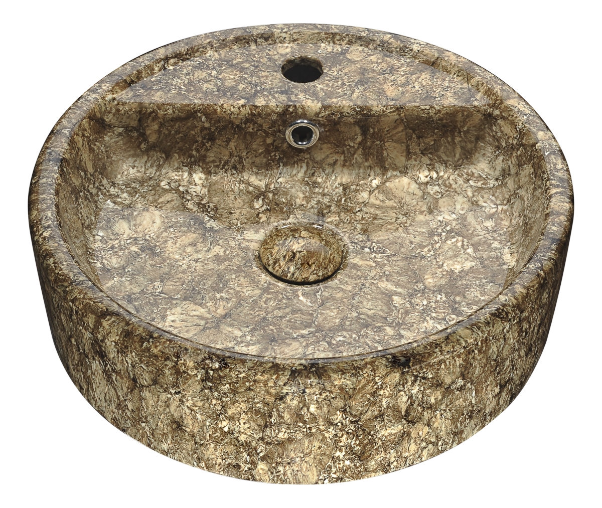 Anzzi Ls-az257 4.7 X 17.3 X 17.3 In. Rhapsody Series Ceramic Vessel Sink, Neolith Marble