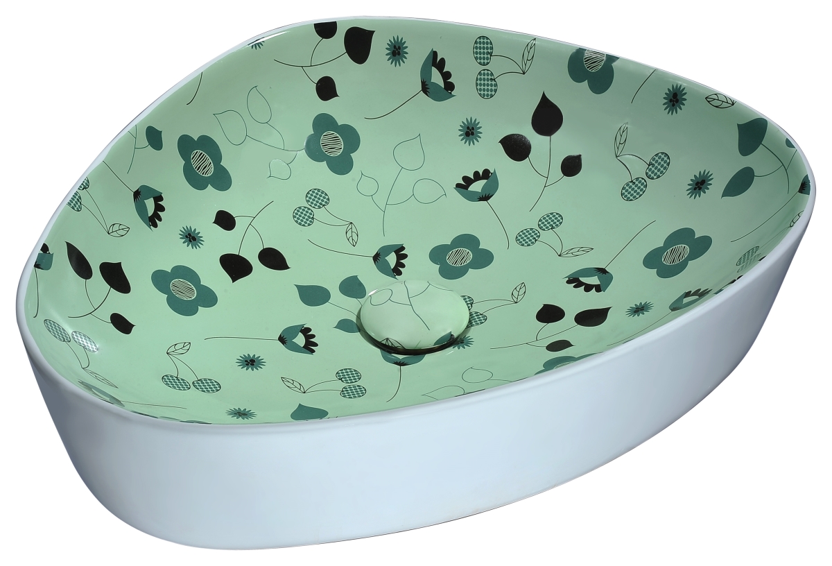Anzzi Ls-az262 4.7 X 15.9 X 19.7 In. Franco Series Ceramic Vessel Sink, Mint Green