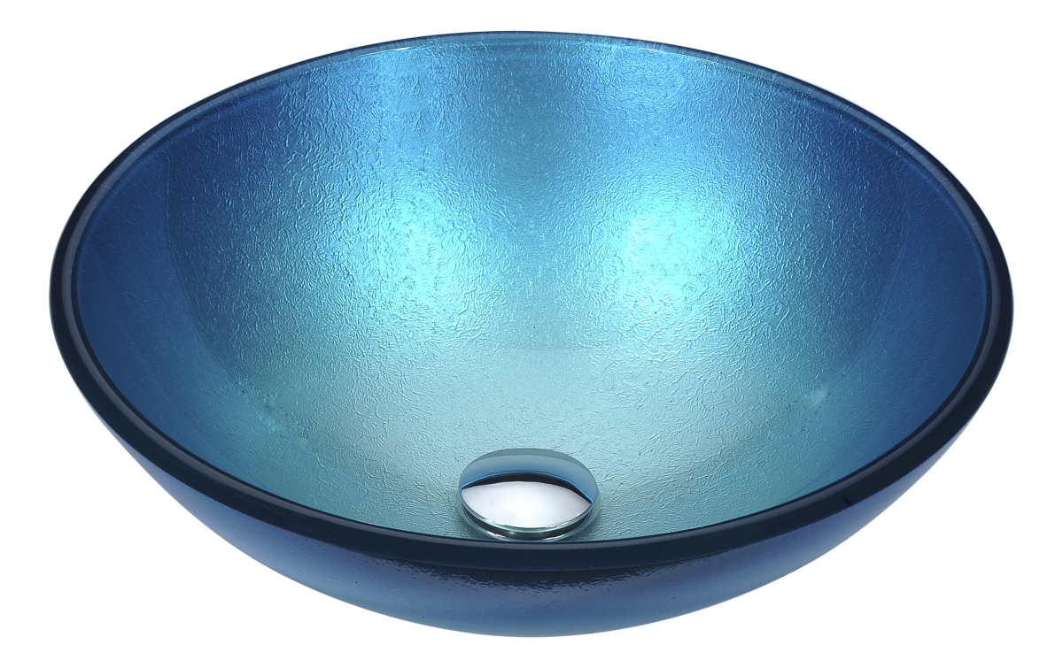 Anzzi Ls-az282 Posh Series Deco-glass Vessel Sink In Silver Blue