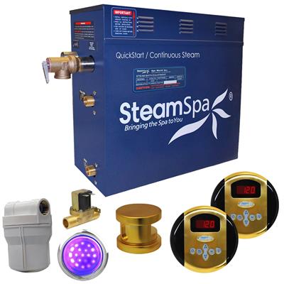 Ry450gd-a 4.5 Kw Royal Quickstart Acu-steam Bath Generator Pack With Built-in Auto Drain, Polished Gold
