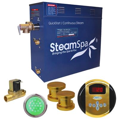 In1050gd-a 10.5 Kw Indulgence Quickstart Acu-steam Bath Generator Pack With Built-in Auto Drain, Polished Gold