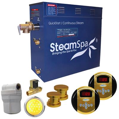 Ry1200gd-a 12 Kw Royal Quickstart Acu-steam Bath Generator Pack With Built-in Auto Drain, Polished Gold