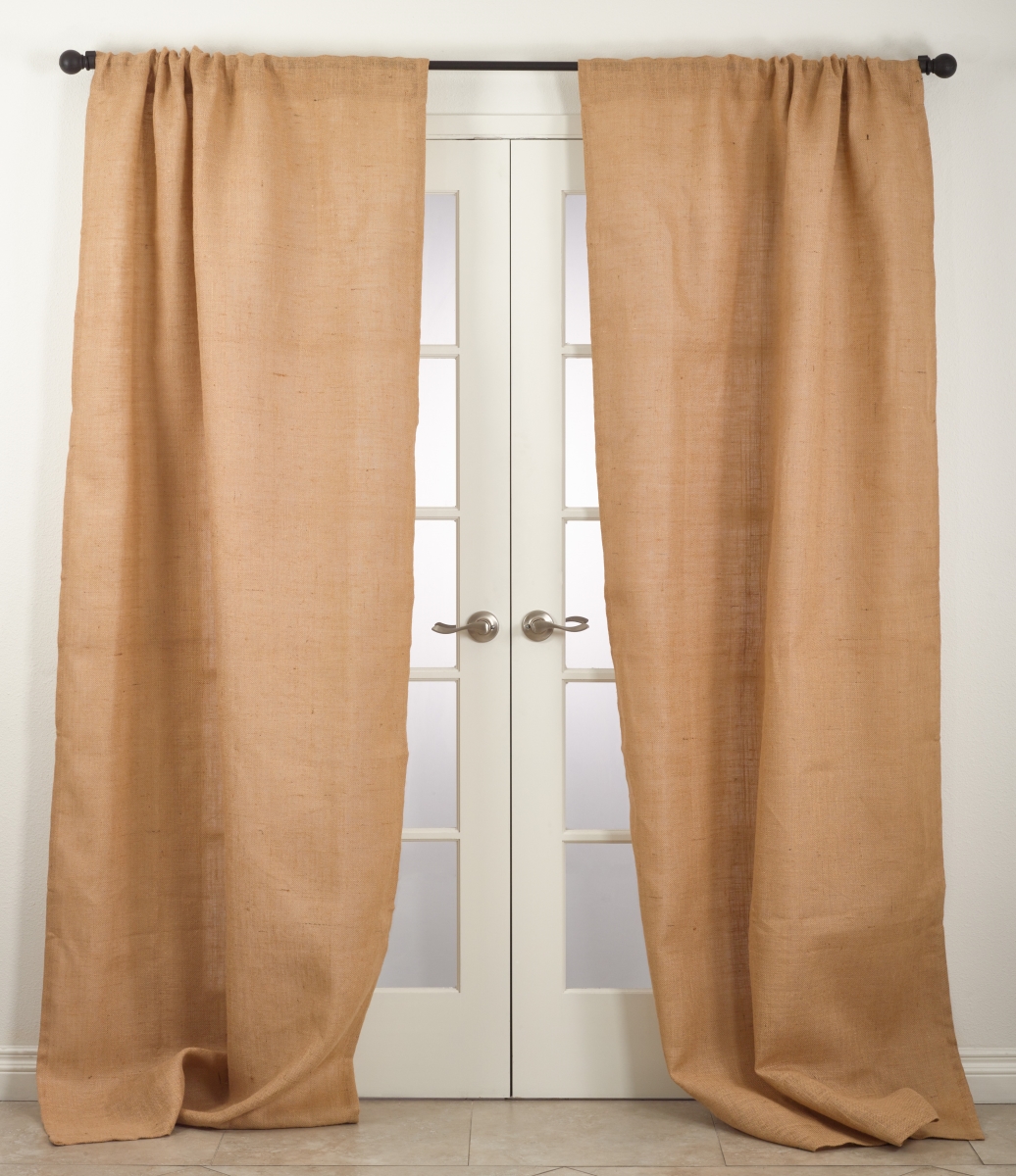 0811.n4296 Open Weave Lined Burlap Curtain Panel - Natural