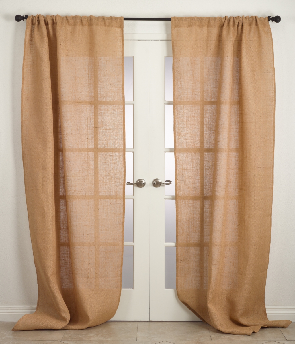 0812.n4296 Open Weave Burlap Unlined Curtain Panel - Natural