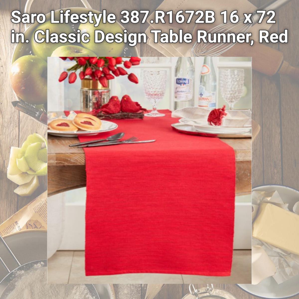 Picture of Saro Lifestyle 387.R1672B 16 x 72 in. Classic Design Table Runner, Red