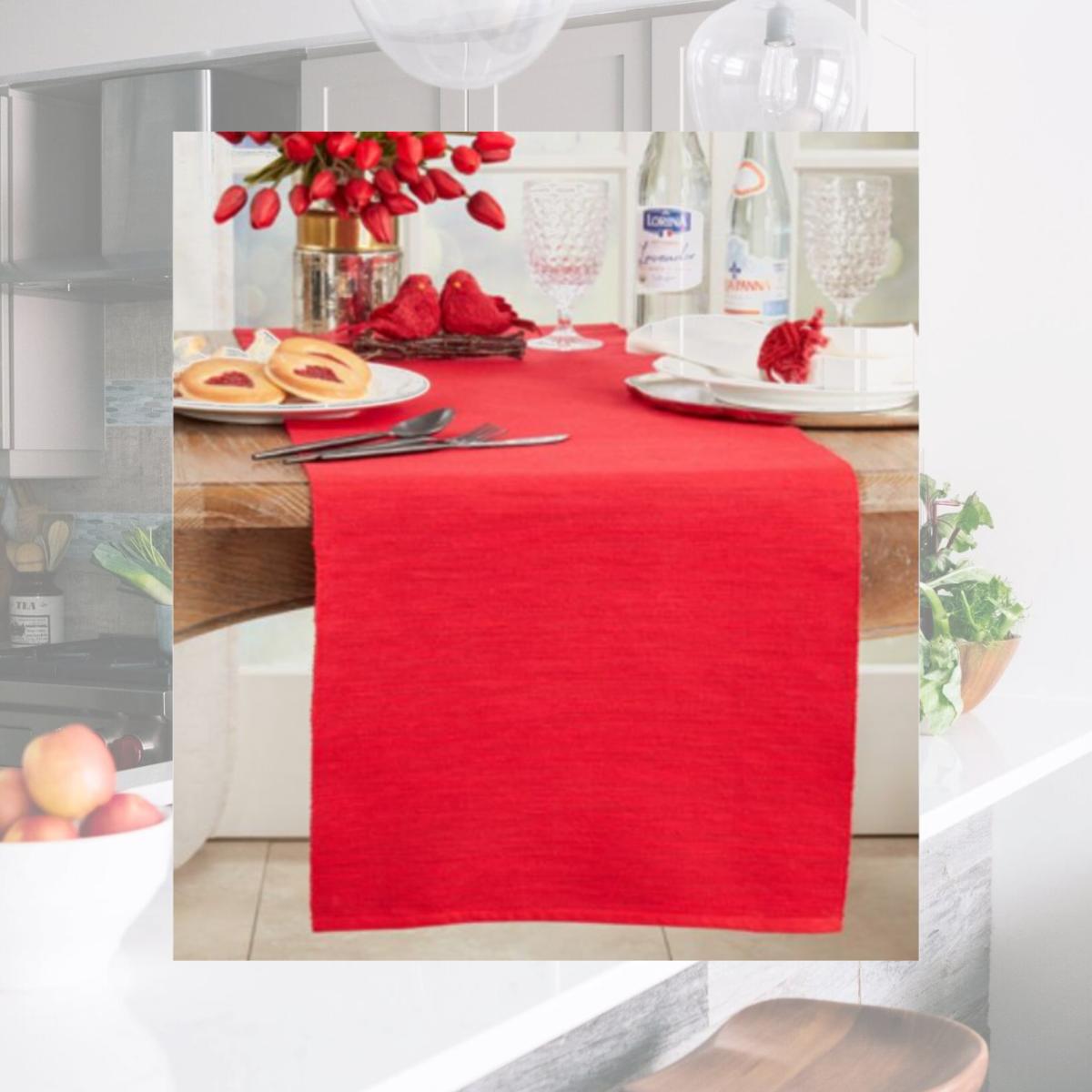 Picture of Saro Lifestyle 387.R1672B 16 x 72 in. Classic Design Table Runner, Red