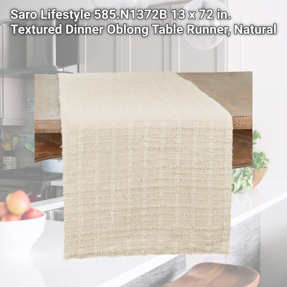 Picture of Saro Lifestyle 585.N1372B 13 x 72 in. Textured Dinner Oblong Table Runner, Natural