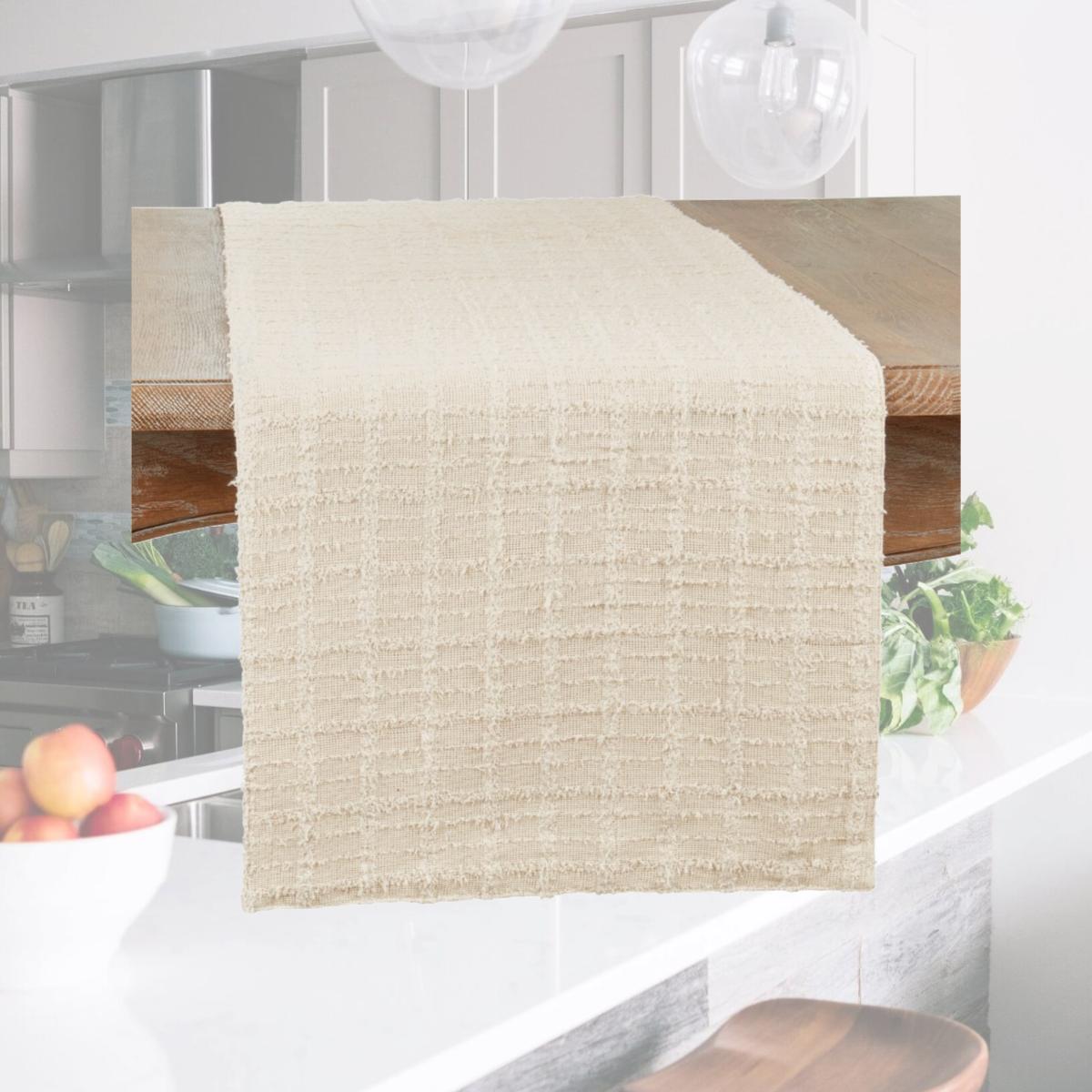 Picture of Saro Lifestyle 585.N1372B 13 x 72 in. Textured Dinner Oblong Table Runner, Natural