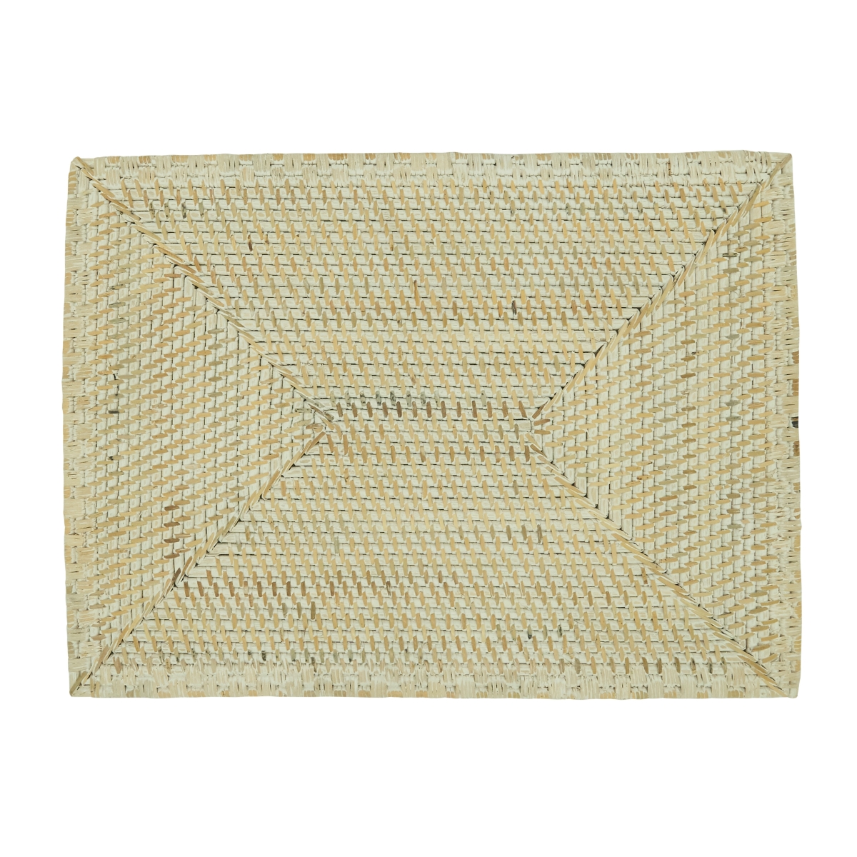 2213.W1419B 14 x 19 in. Woven Rattan Oblong Placemats, White - Set of 4