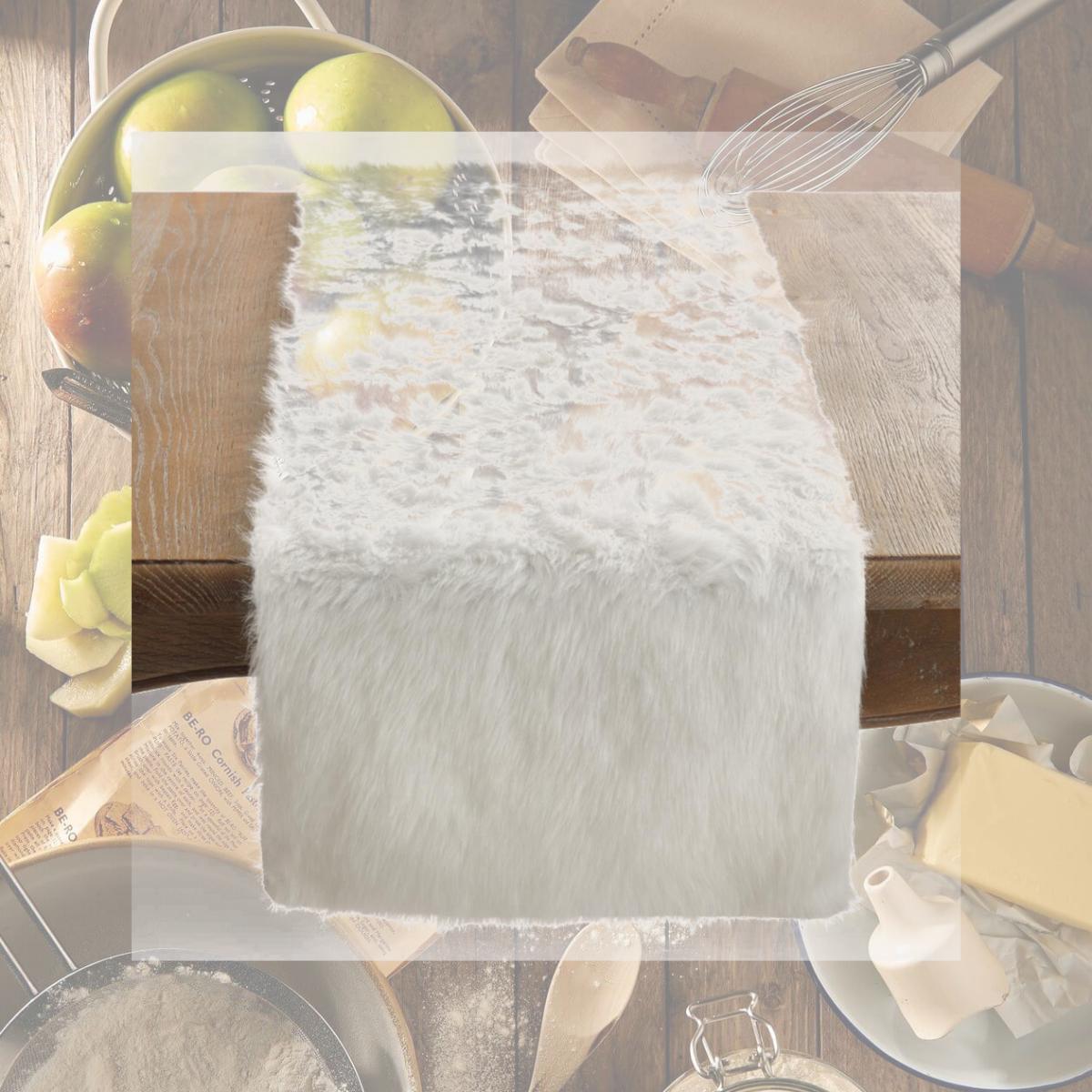 Picture of Saro Lifestyle 197.W1554B 15 x 54 in. Faux Fur Design Oblong Table Runner, White