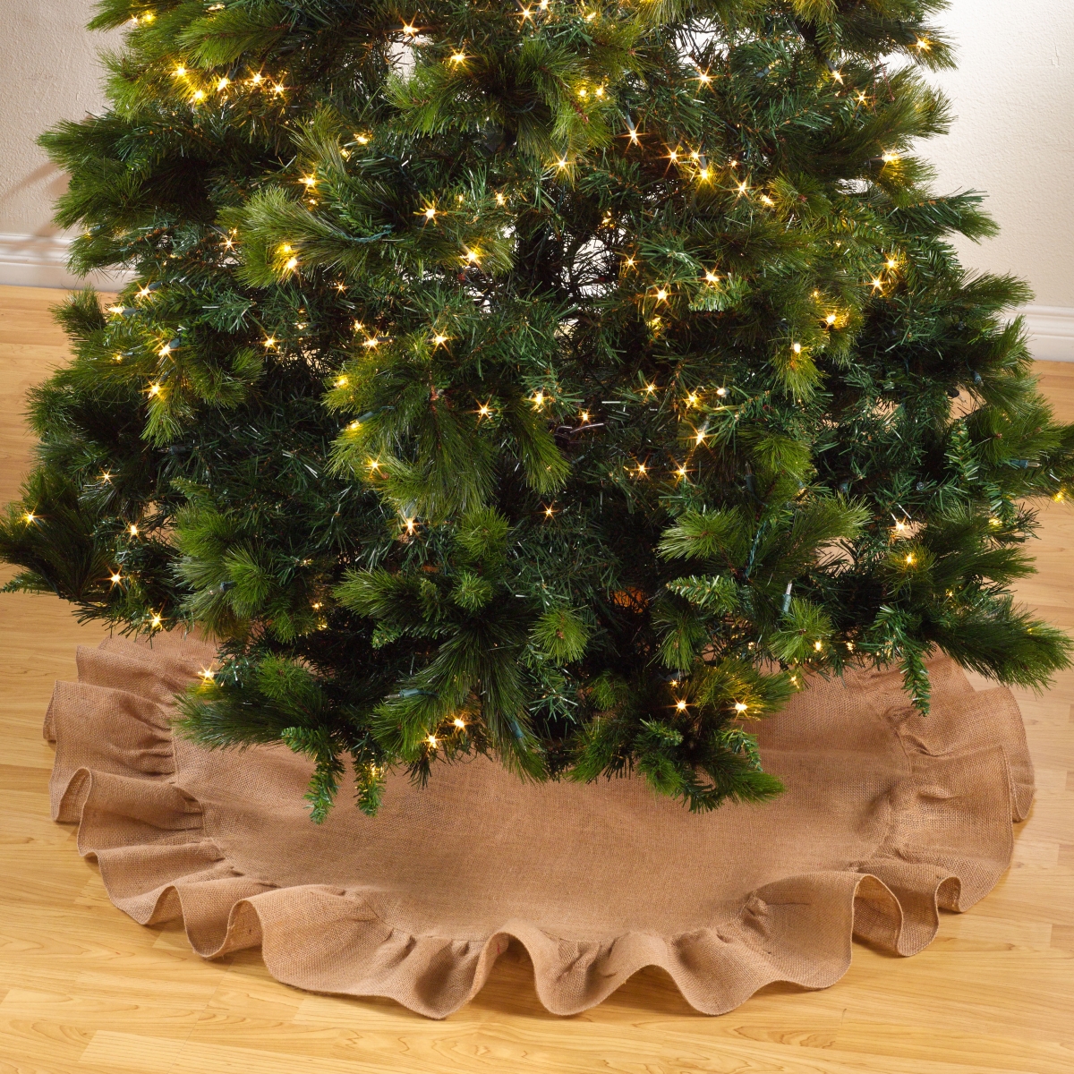 84 in. Jute Christmas Round Tree Skirt, Natural