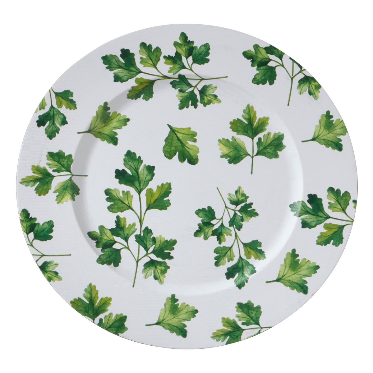 Ch802.g14r 14 In. Round Parsley Design Table Chargers - Green, Set Of 4