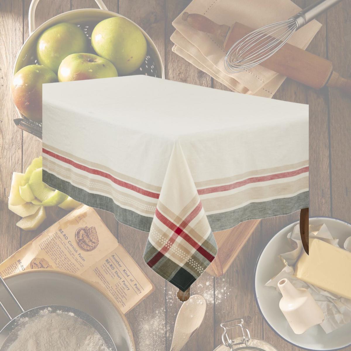 Picture of Saro Lifestyle 5501.M65120B 65 x 120 in. Merry Pines Dobby Tablecloth, Multi Color