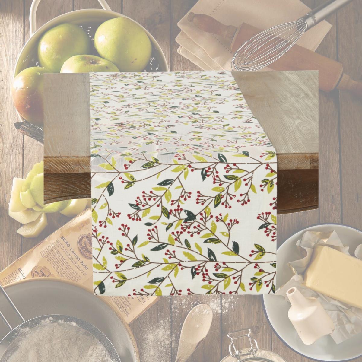 Picture of Saro Lifestyle 5110.M1472B Red Berry Delight Table Runner, Multi Color