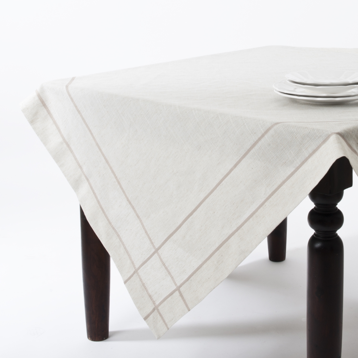 UPC 789323283542 product image for SARO 13176.N72S 72 in. Square Drawn Work Design Tablecloth - Natural | upcitemdb.com