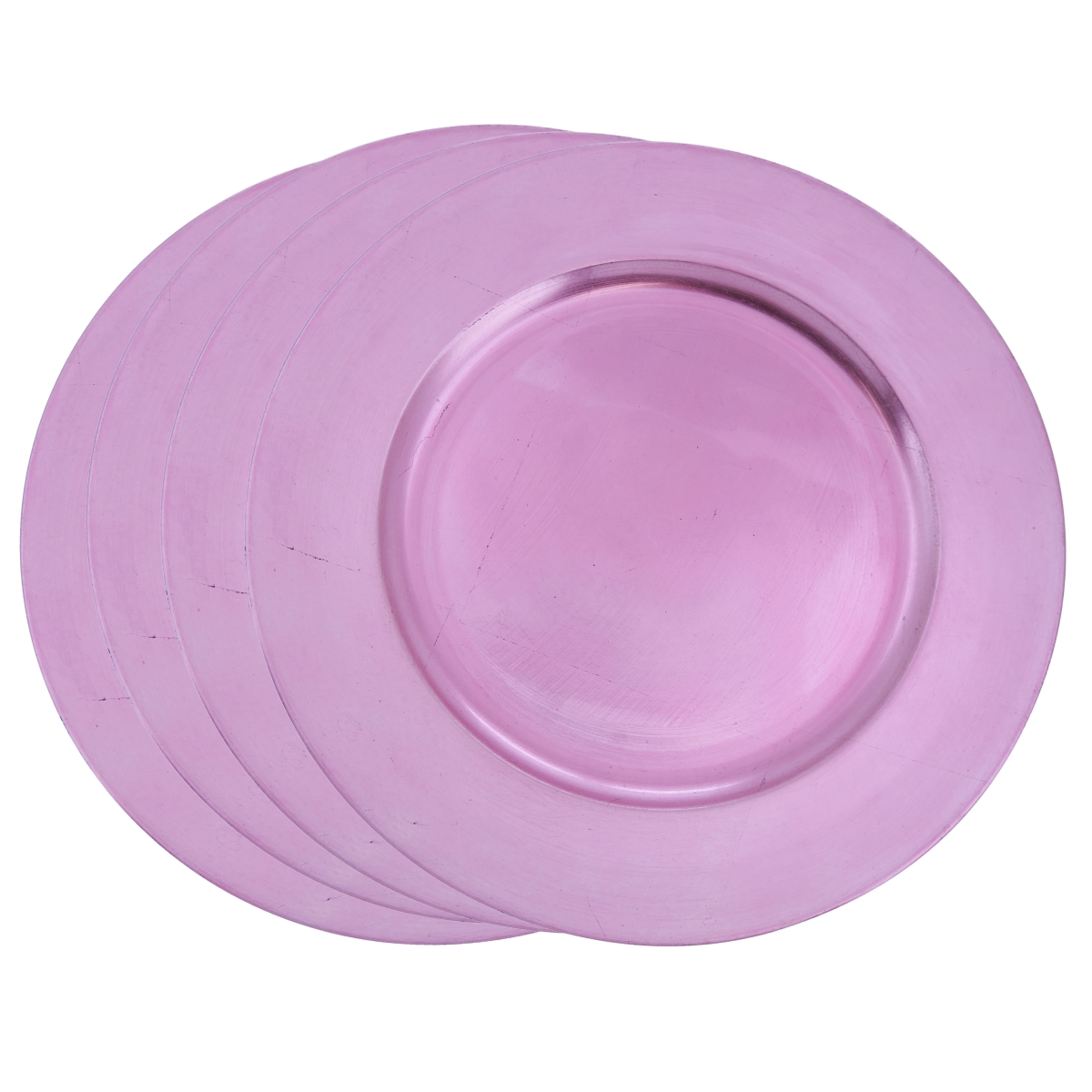 Ch001.p13r 13 In. Round Classic Design Charger Plate - Pink, Set Of 4