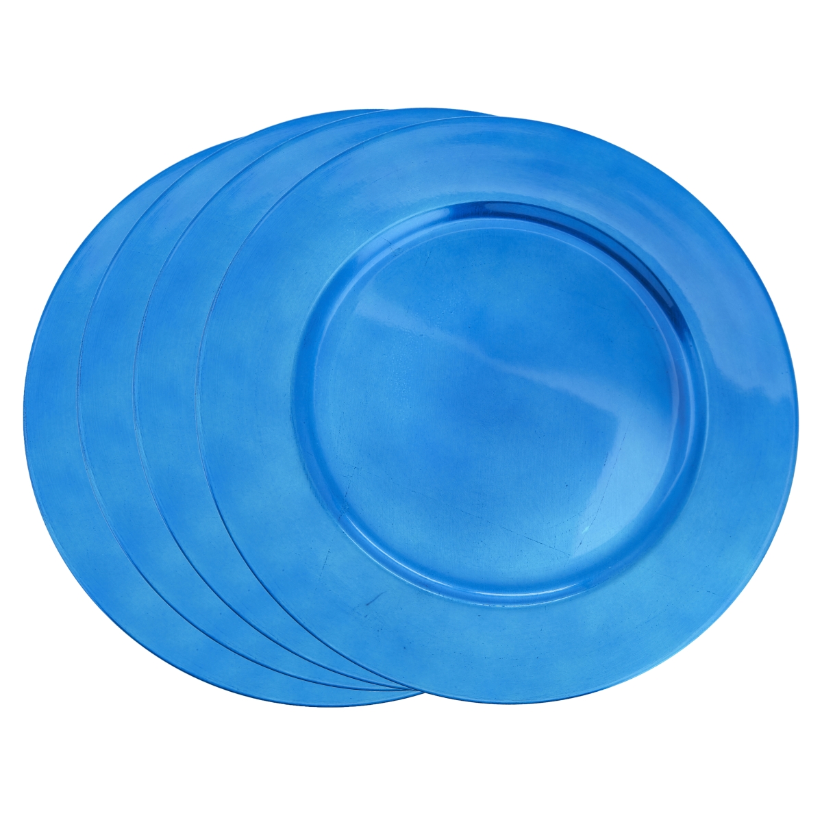 Ch001.cz13r 13 In. Round Classic Design Charger Plate - Cobalt Blue, Set Of 4
