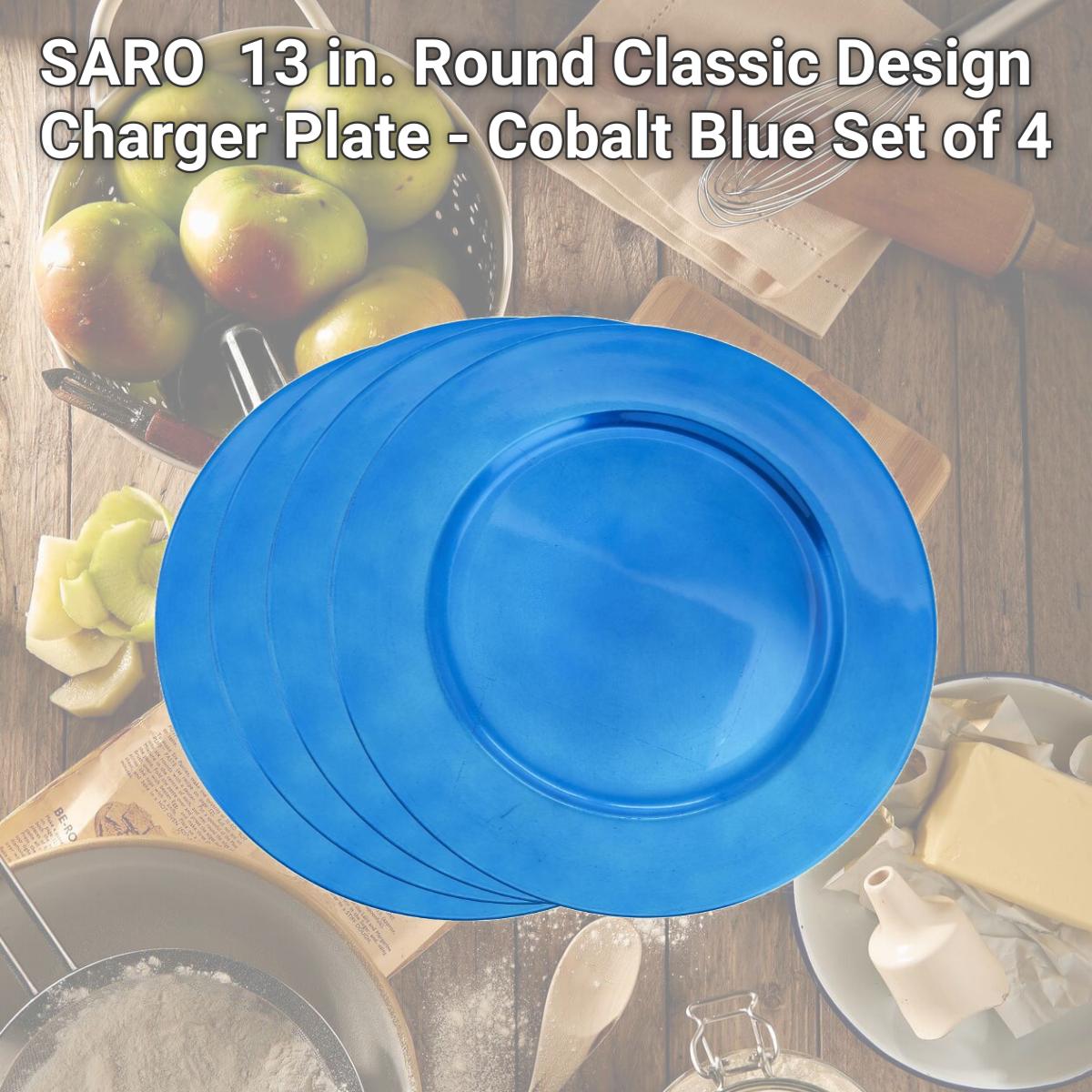 Picture of SARO CH001.CZ13R 13 in. Round Classic Design Charger Plate - Cobalt Blue  Set of 4