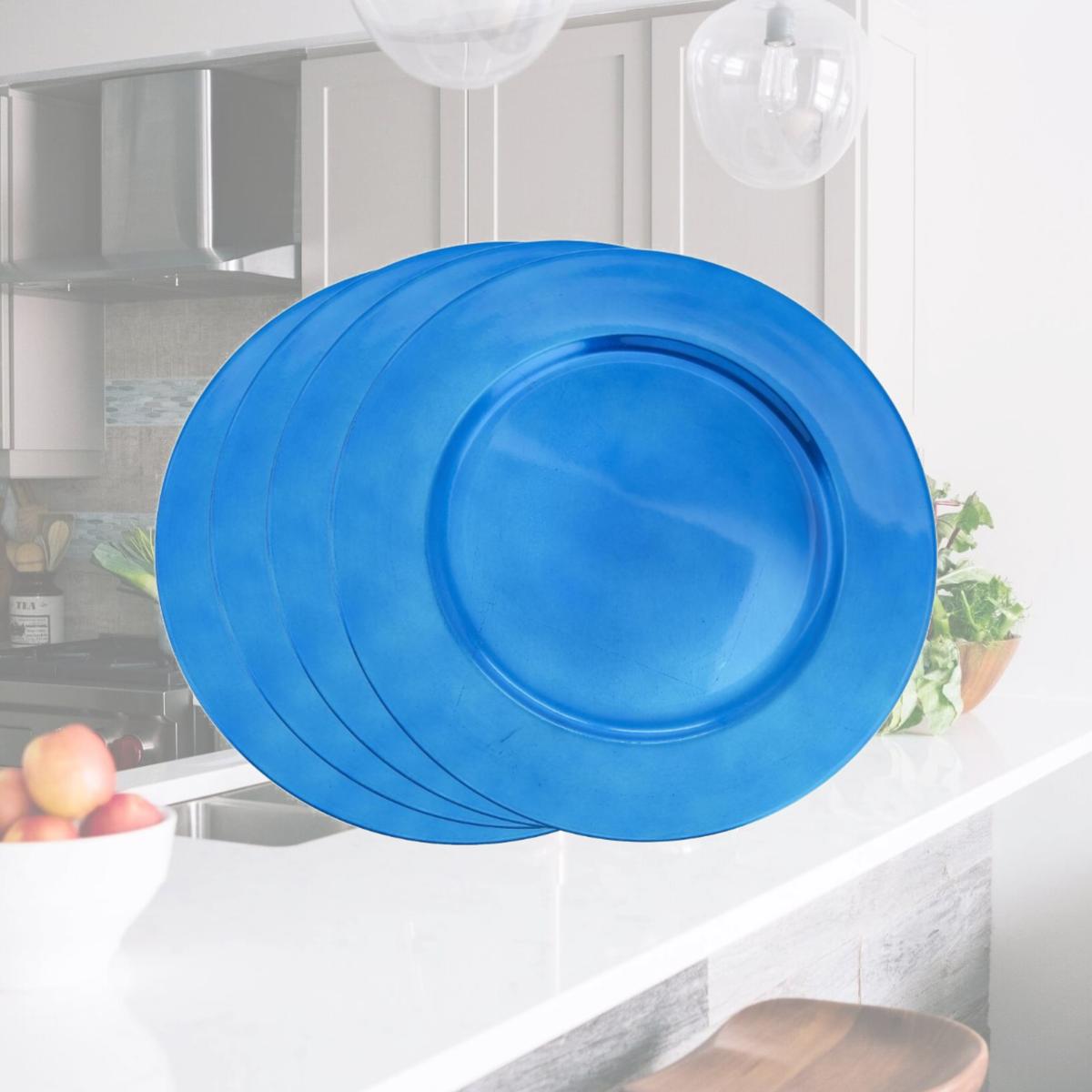 Picture of SARO CH001.CZ13R 13 in. Round Classic Design Charger Plate - Cobalt Blue  Set of 4