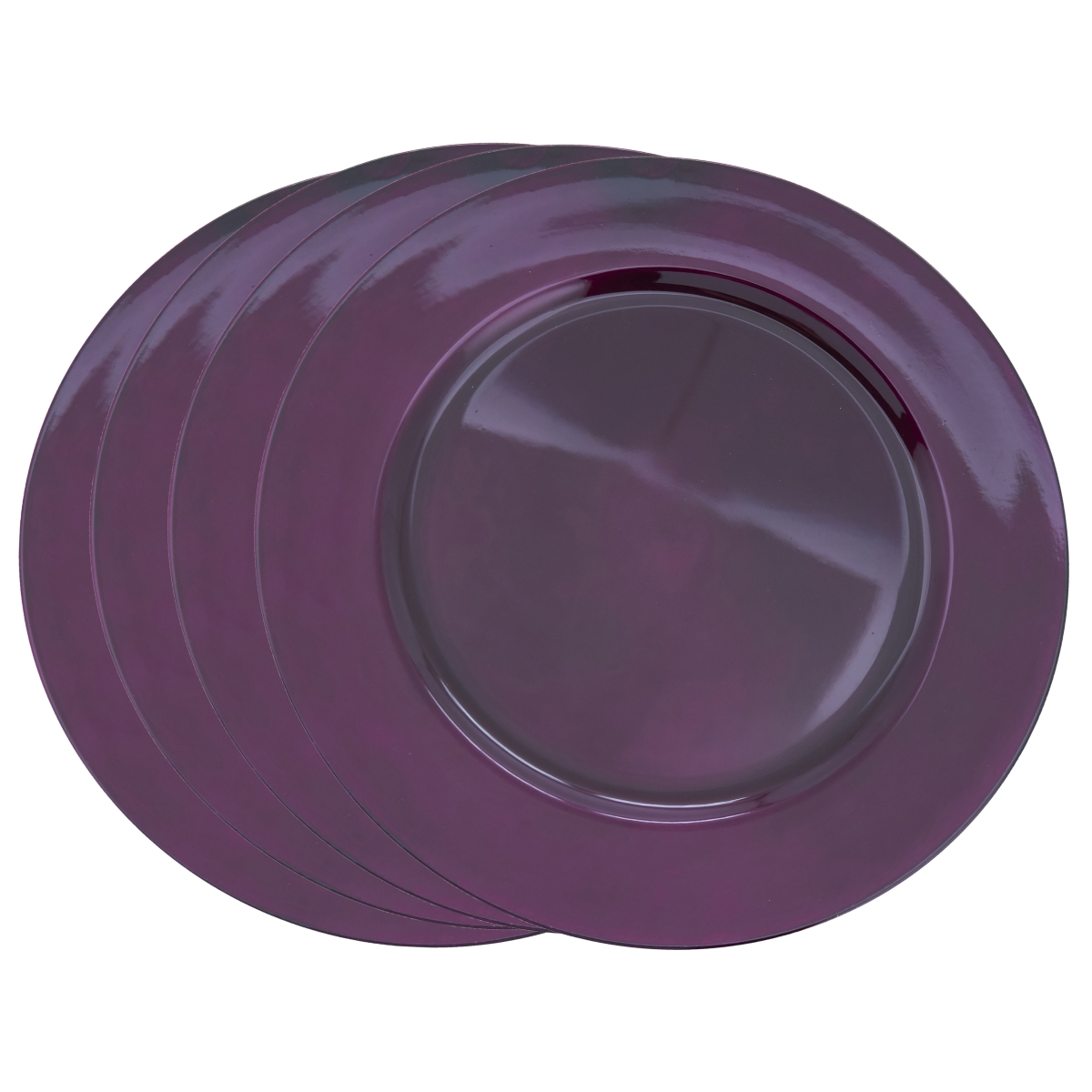 Ch001.eg13r 13 In. Round Classic Design Charger Plate - Eggplant, Set Of 4