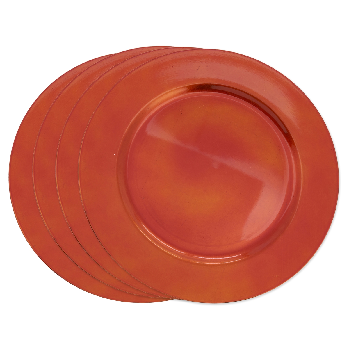 Ch001.ru13r 13 In. Round Classic Design Charger Plate - Rust, Set Of 4
