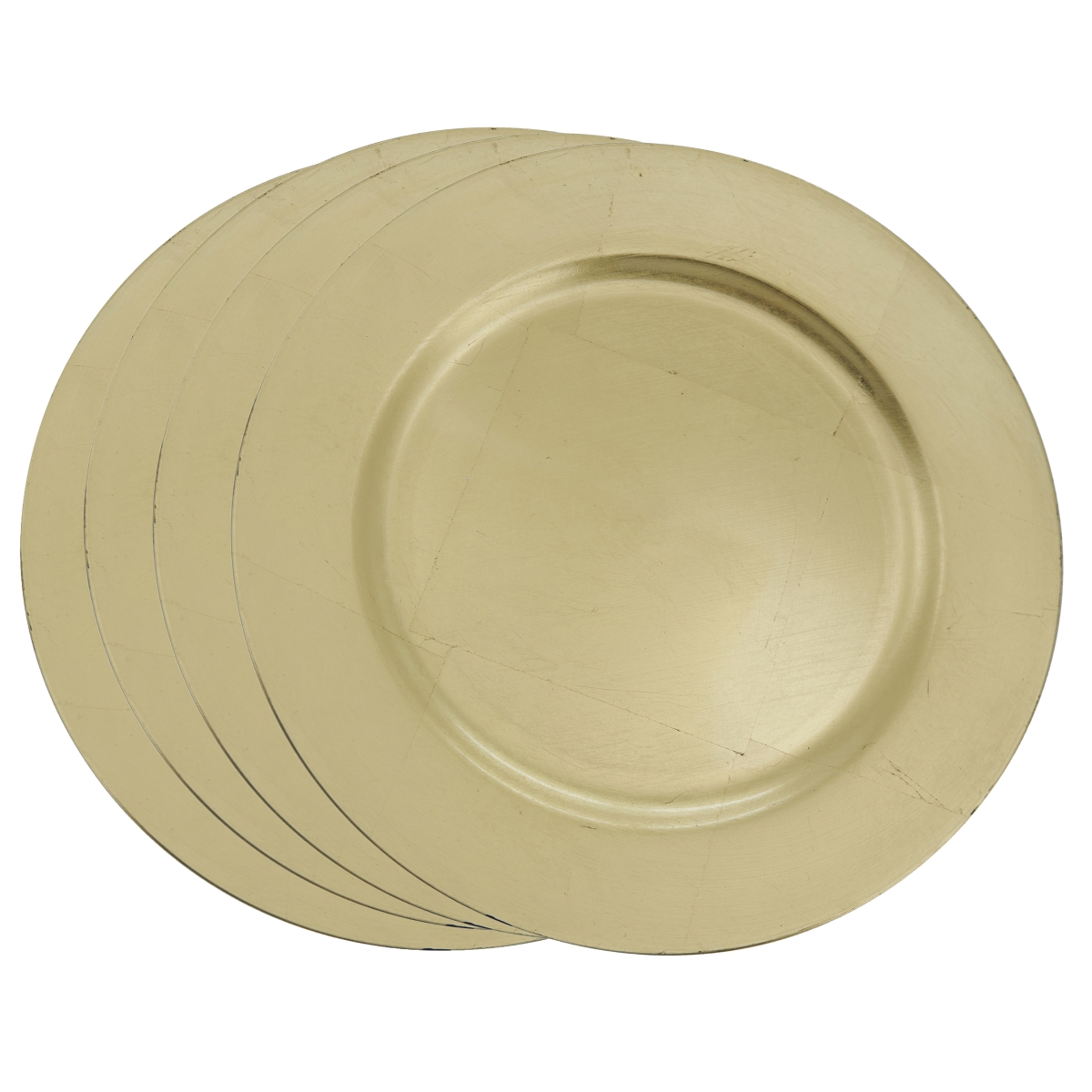 Ch001.gl13r 13 In. Round Classic Design Charger Plate - Gold, Set Of 4