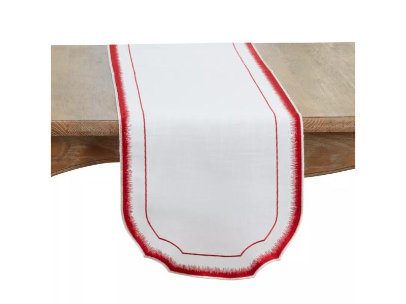 2941.R1670B 70 x 16 in. Elegant Embroidery Detail Rectangle Table Runner, Red