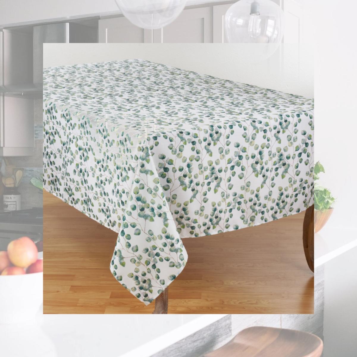Picture of SARO 6144.EU70160B 70 x 160 in. Rectangular Eucalyptus Design Tablecloth - Eucalipto