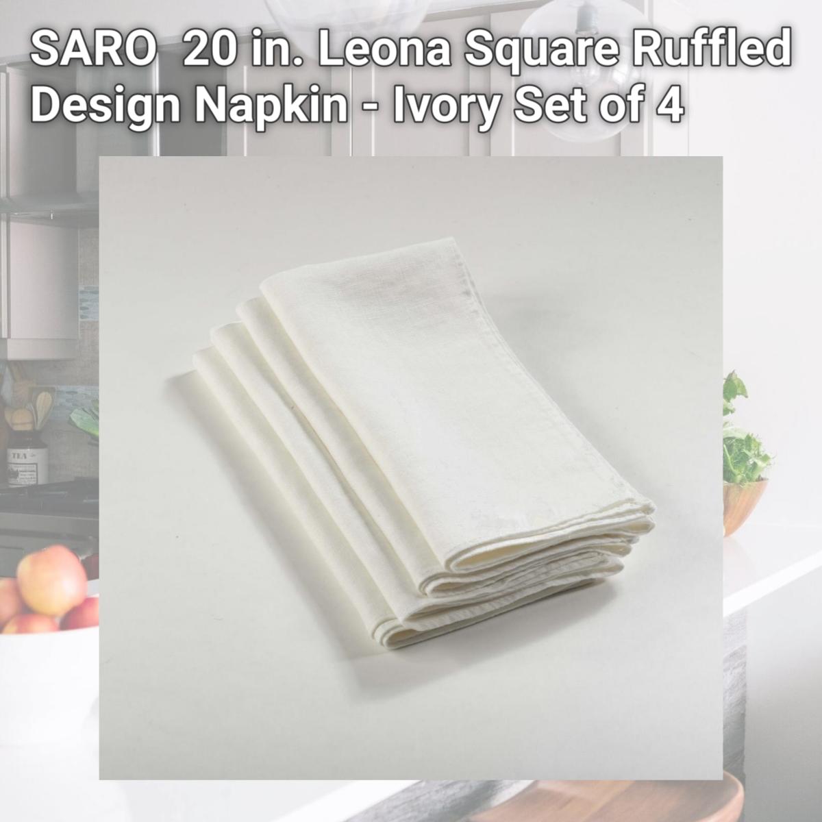 Picture of SARO 13067.I20S 20 in. Classic Comfort Stonewashed Linen Napkin  - Ivory  Set of 4
