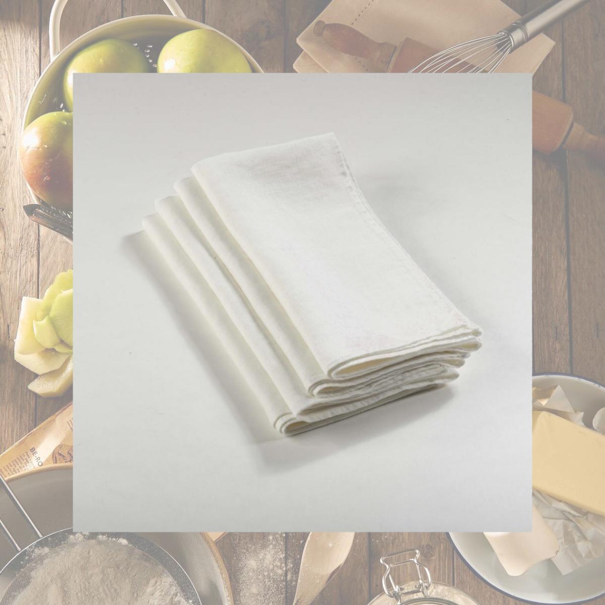 Picture of SARO 13067.I20S 20 in. Classic Comfort Stonewashed Linen Napkin  - Ivory  Set of 4