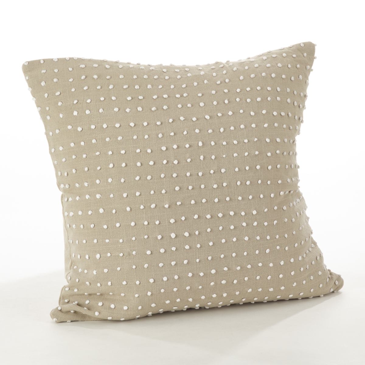 0006.n20s 20 In. French Knot Design Down Filled Cotton Throw Pillow, Natural