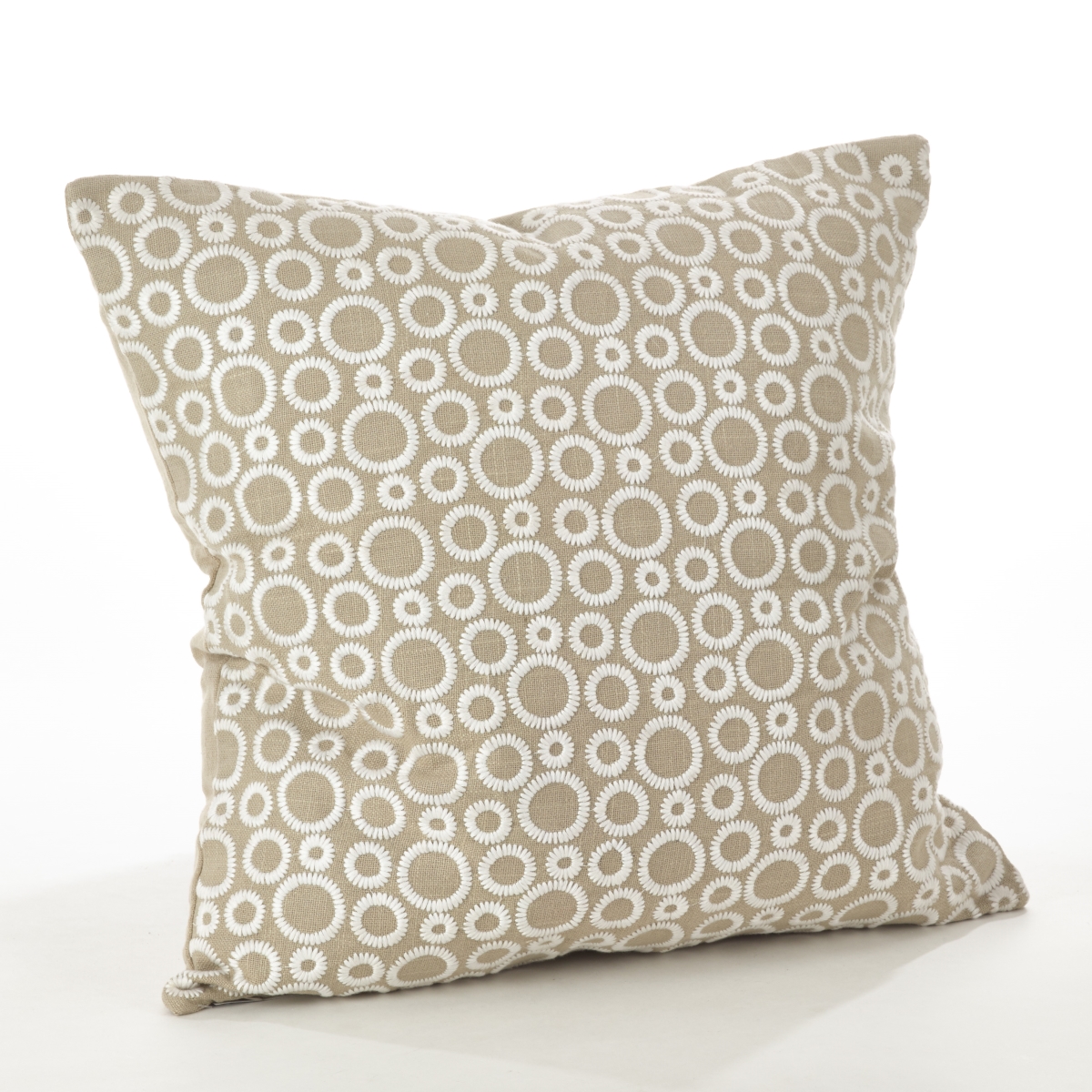 0007.n20s 20 In. Embroidered Design Down Filled Cotton Throw Pillow, Natural
