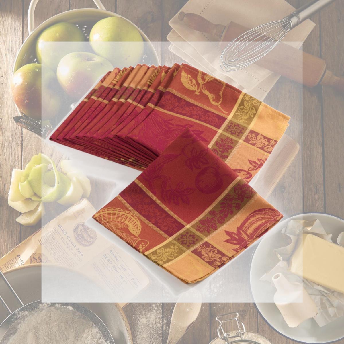 Picture of SARO 6702.M19S 19 in. Square Thanksgiving Jacquard Design Dinner Napkin  Multi Color - Set of 12