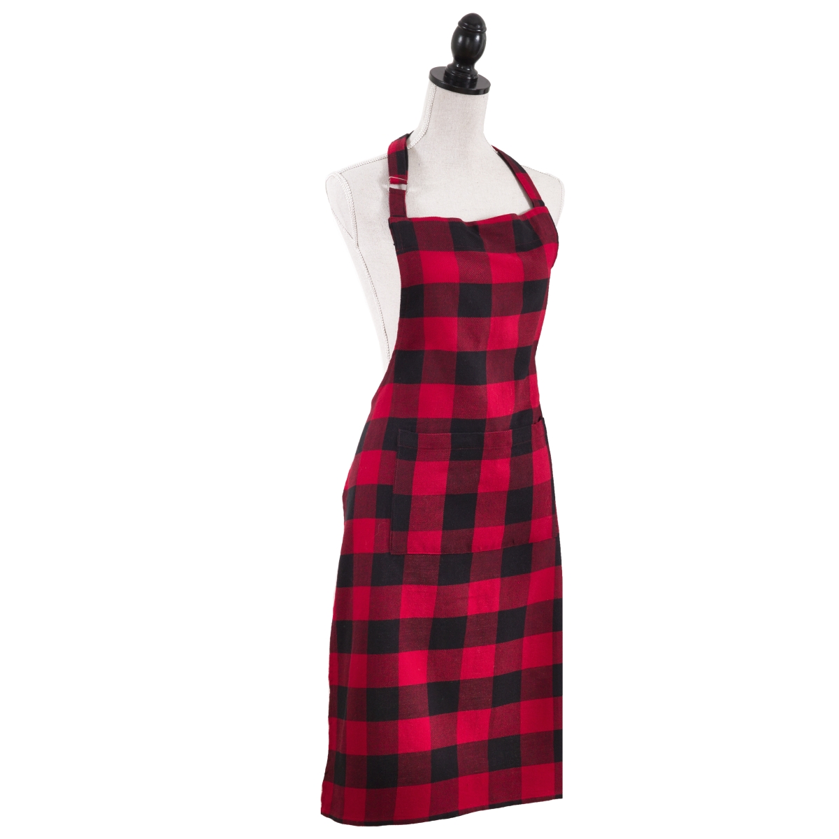 1030.r2436 24 X 36 In. Cotton Apron With Plaid Design, Red